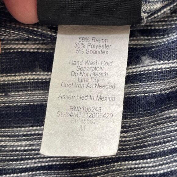 Bobeau Women's Soft Cover-Up Overlap Top Jacket Navy Blue Medium - Picture 8 of 8